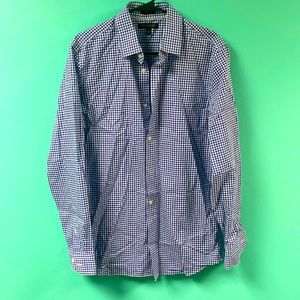 Mens Banana Republic navy blue checkard shirt